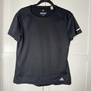 Adidas Women's Running Climalite Short Sleeve T Shirt Black LARGE